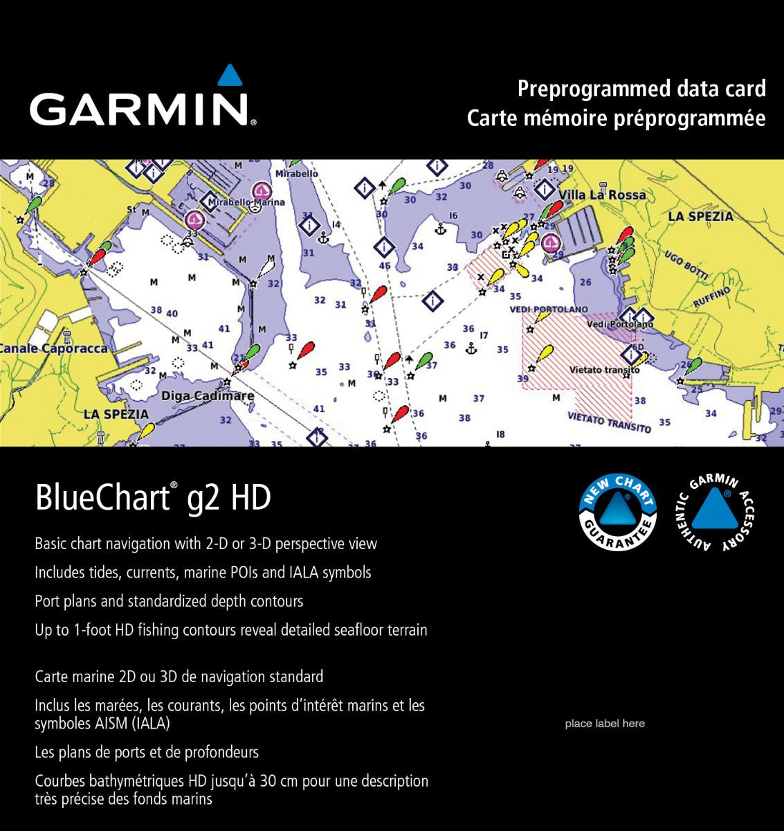 Garmin BlueChart g3 Yellow Sea coastal map card for microSD/SD, preprogrammed data card