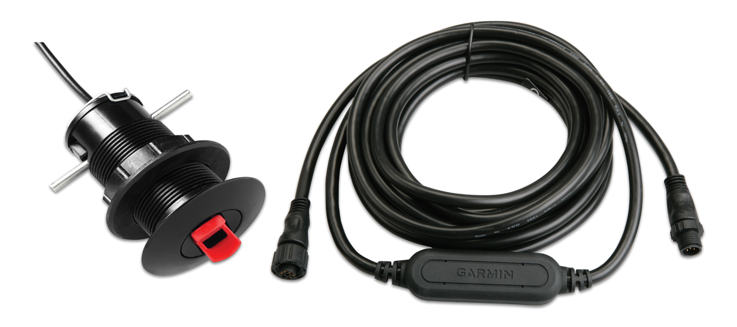 Garmin GST 43 thru-hull black transducer kit with cable, 2-piece