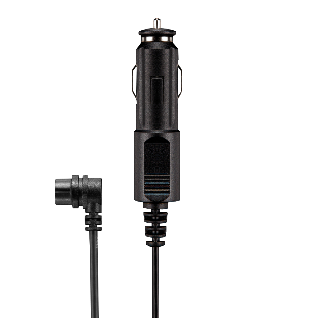 Garmin vehicle power cable with 12V car lighter plug and 90-degree device connector, black