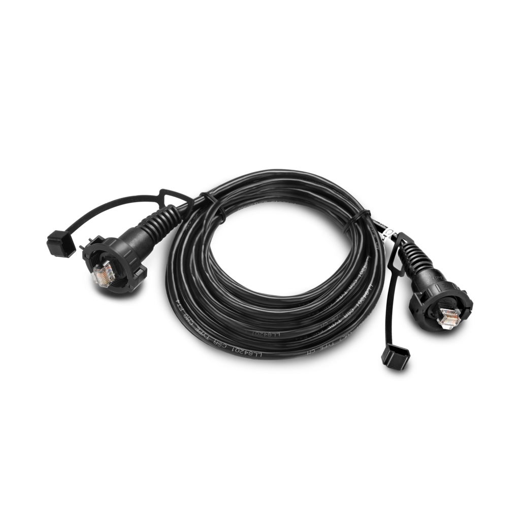 Garmin 6ft marine network cable with RJ45 connectors, black.