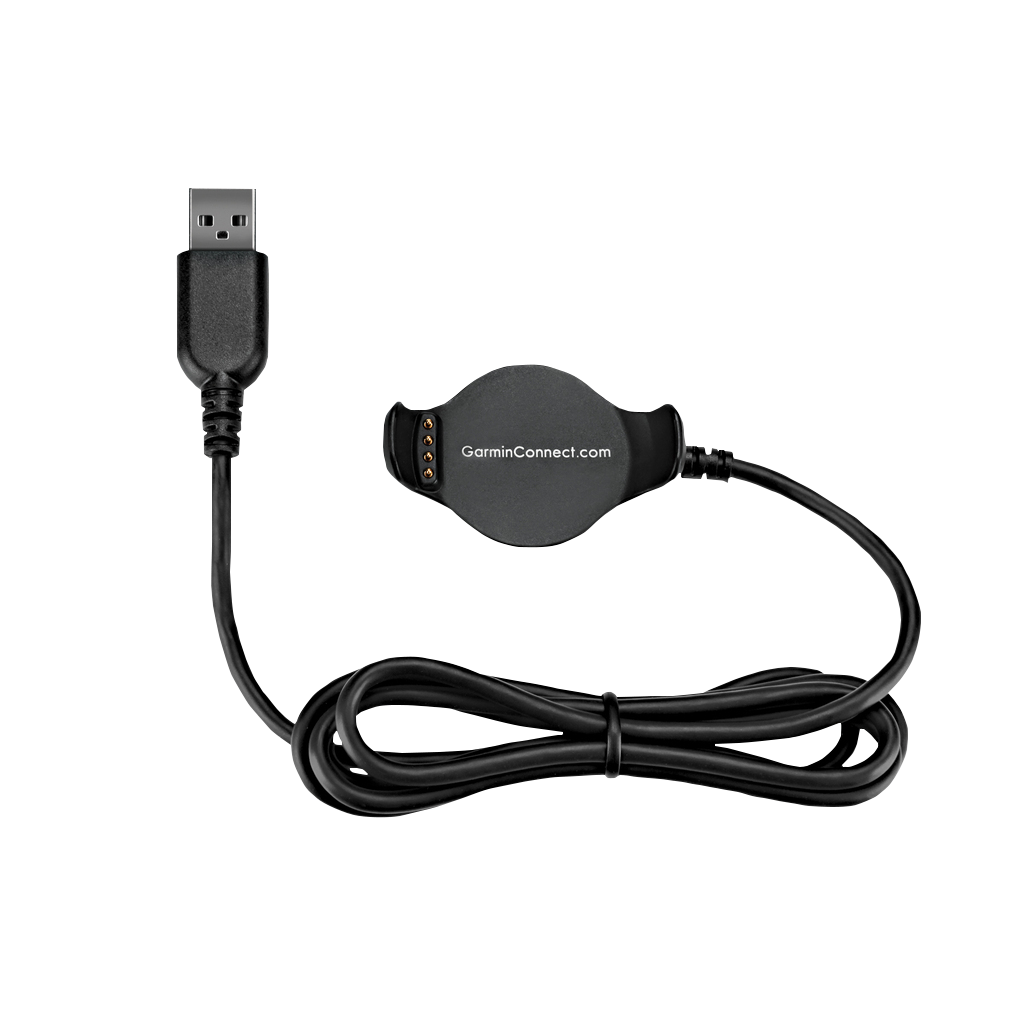 Garmin charging and data cradle for Forerunner 620, black USB cradle with contact pins