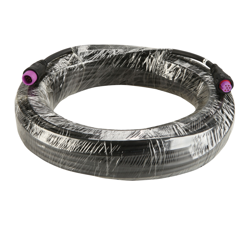 Garmin Threaded-Collar CCU extension cable, 15m, coiled with purple connectors for marine electronics