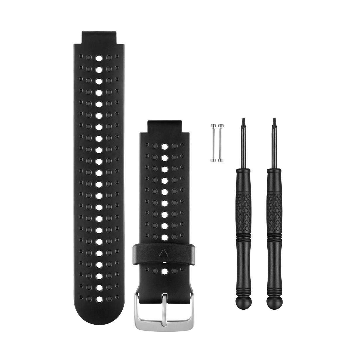 Garmin silicone watch bands set, black and gray, includes 2 bands, pins and small screwdrivers