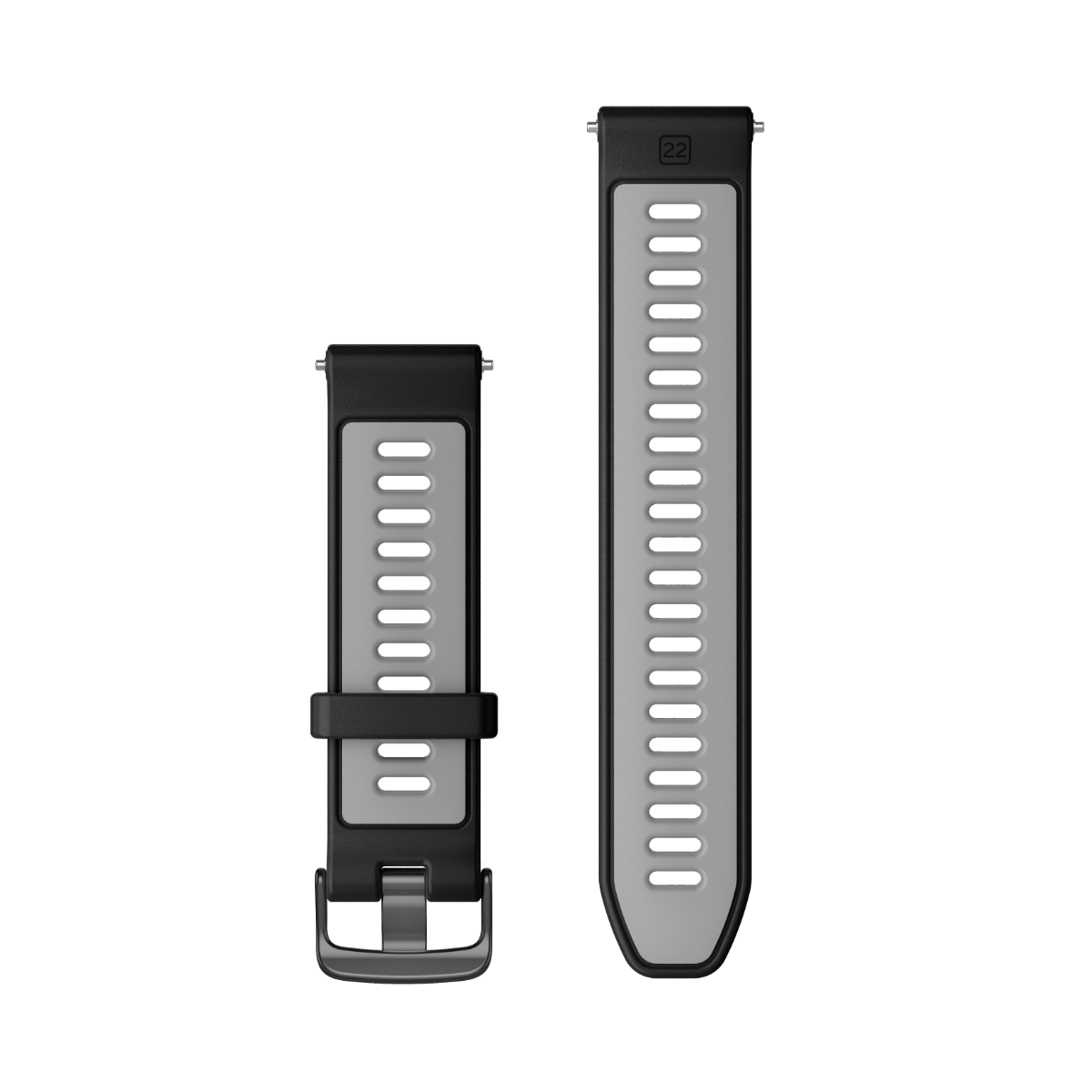 Garmin Forerunner Watch Bands (22 mm) Black/Powder Gray with Slate Hardware (010-11251-9Y) by Garmin