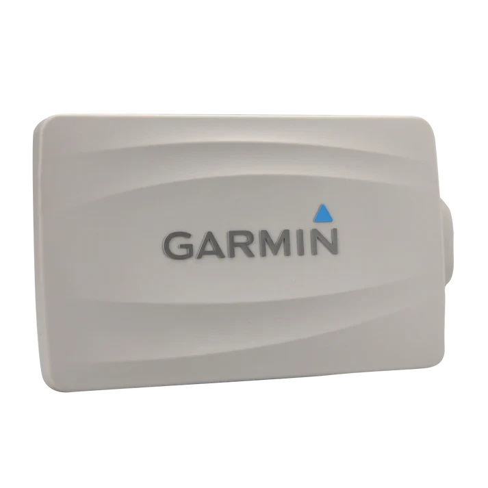 Garmin protective cover, white plastic with Garmin logo and blue triangle, for EchoMAP and GPSMAP marine displays