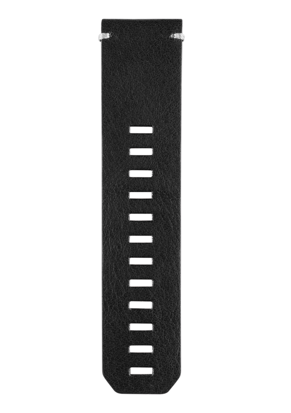 Garmin black leather watch band, model 010-12168-29.
