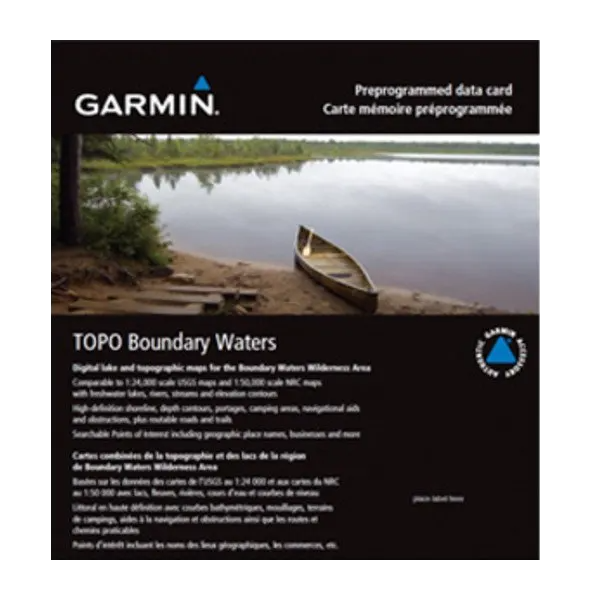 Garmin TOPO Boundary Waters microSD/SD map card 010-C1060-00, preprogrammed data card