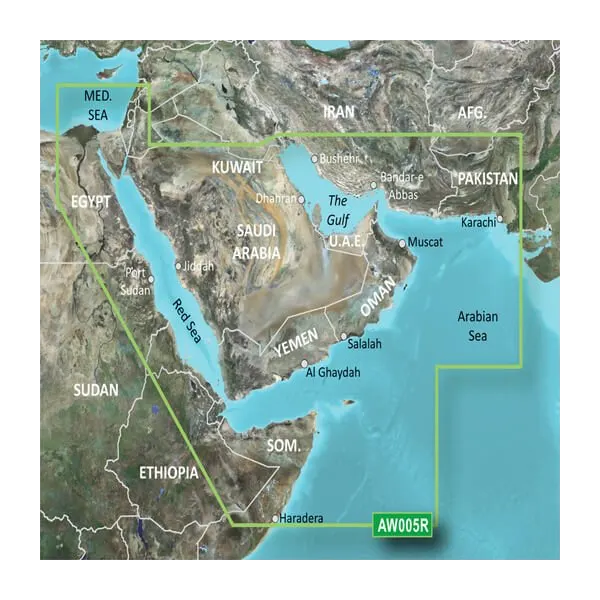 Garmin Gulf & Red Sea BlueChart g3 Vision marine map on microSD/SD.