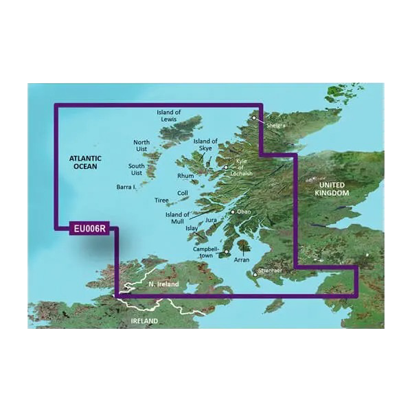 Map card Garmin Scotland West Coastal and Inland Charts BlueChart g3 Vision VEU006R microSD/SD
