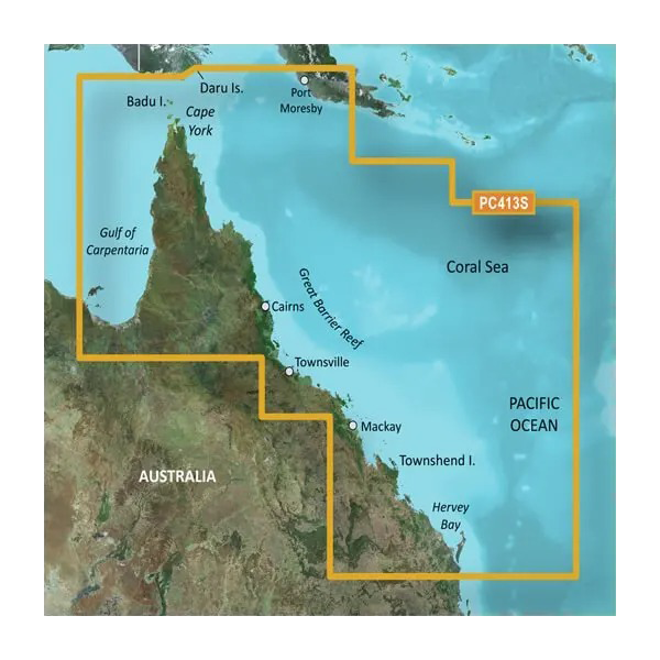 Garmin Australia Mornington Island to Hervey Bay Coastal Charts BlueChart g3 Vision map card, VPC413S microSD/SD
