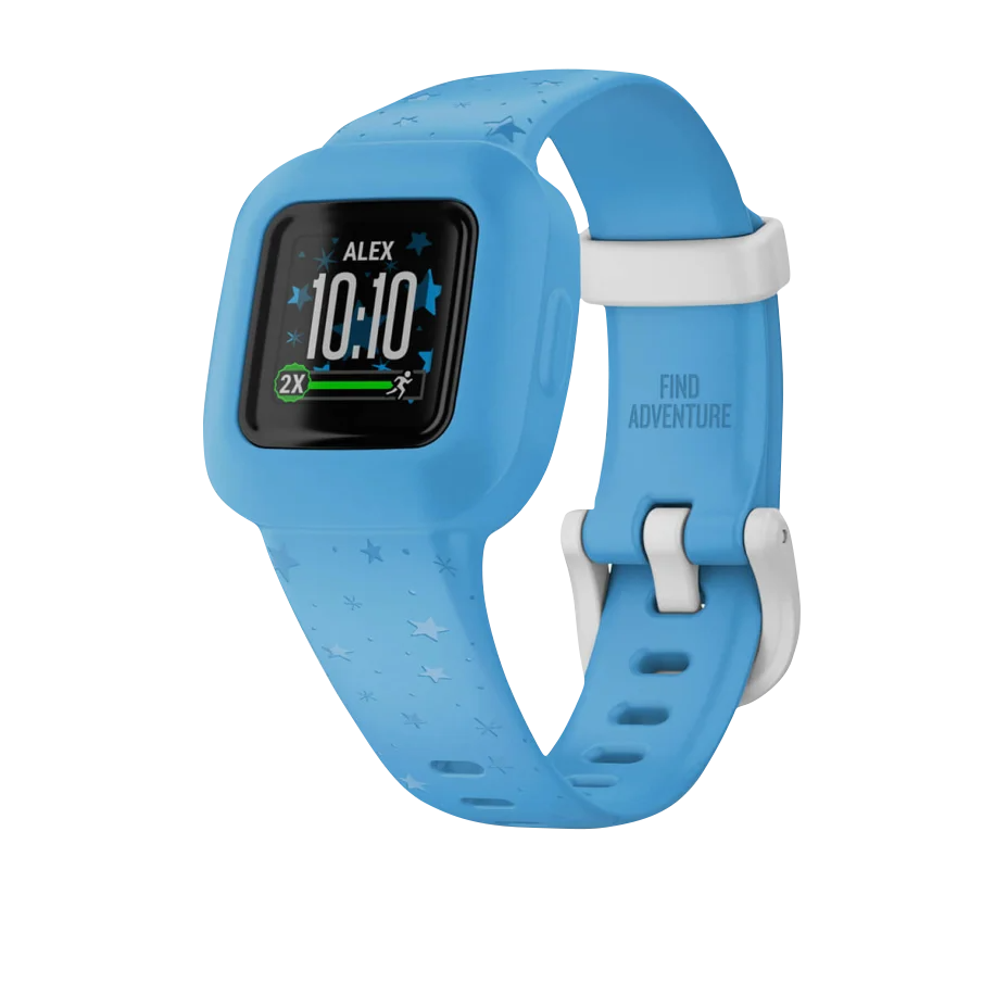 Garmin vivofit jr 3 smartwatch, blue star band, refurbished