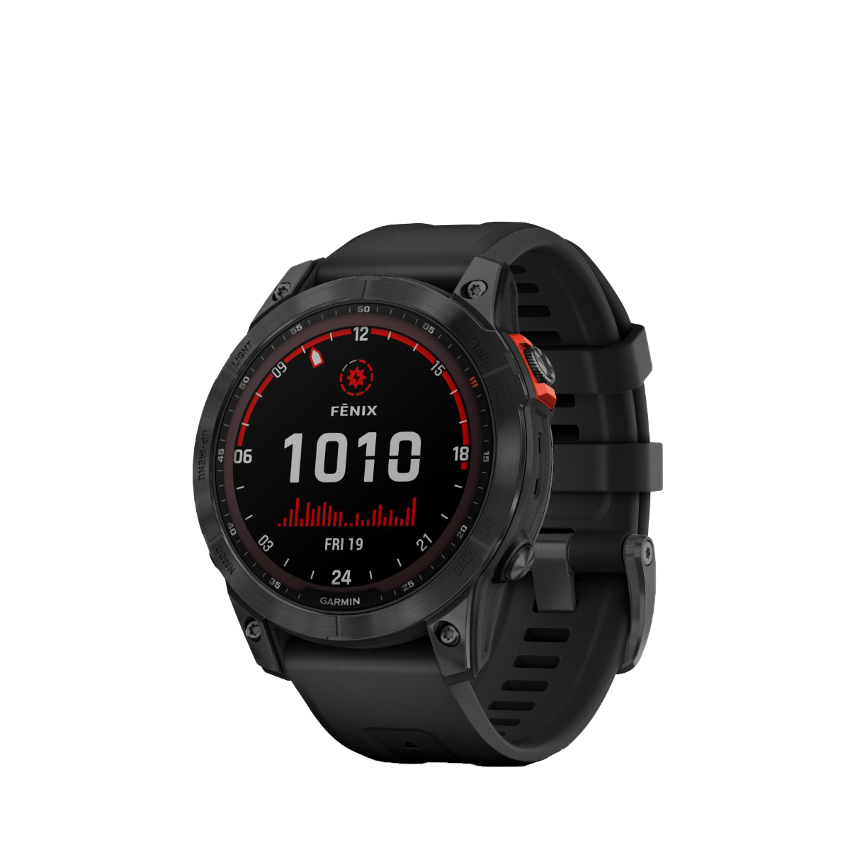 Garmin fenix 7S Solar smartwatch, slate gray case with black band