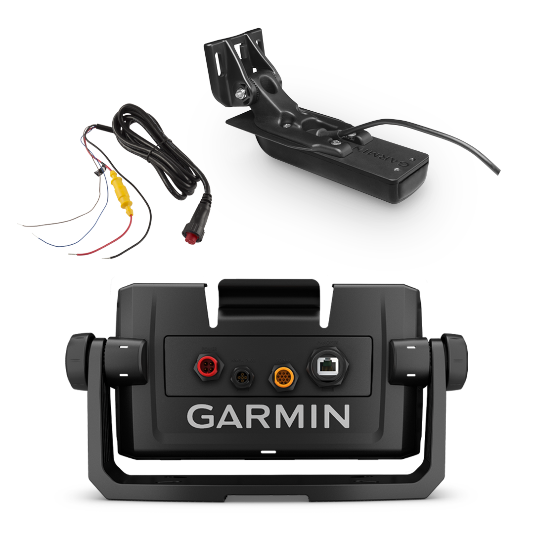 Garmin ECHOMAP UHD 9Xsv boat kit with GT56HW‑TM transducer, power cable and cradle
