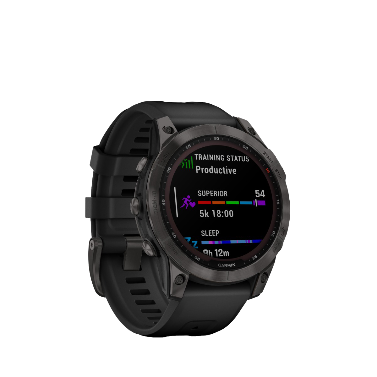 Garmin fenix 7 Sapphire Solar - Carbon Gray DLC Titanium with Black Band (010-02540-20) by Garmin