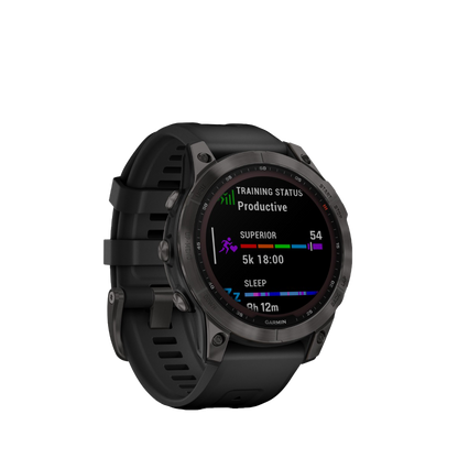 Garmin fenix 7 Sapphire Solar - Carbon Gray DLC Titanium with Black Band (010-02540-20) by Garmin