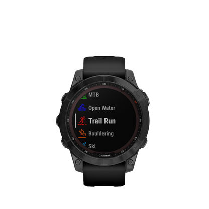 Garmin Fenix 7 Sapphire Solar, Black Titanium with Black Band (Garmin Certified Refurbished) by Garmin
