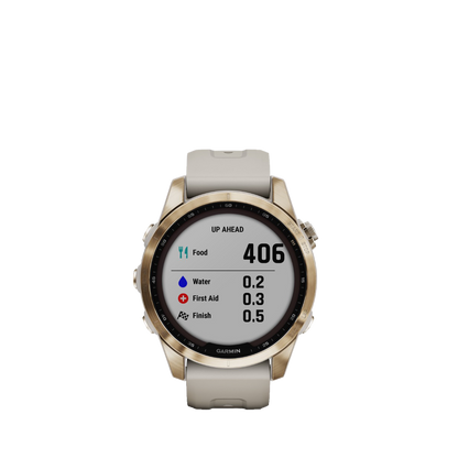 Garmin fenix 7S Sapphire Solar - Cream Gold Titanium with Light Sand Band (010-02539-20) by Garmin