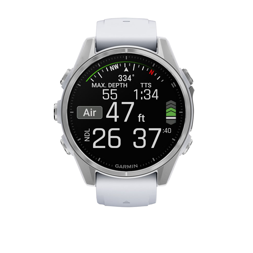 Garmin Fenix 8, AMOLED 43mm, Silver with Whitestone Silicone Band (010-02903-00) by Garmin