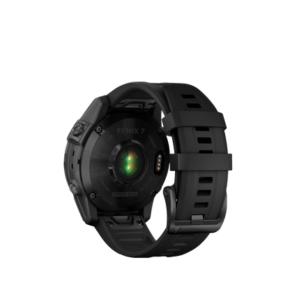 Garmin Fenix 7 Sapphire Solar, Black Titanium with Black Band (Garmin Certified Refurbished) by Garmin