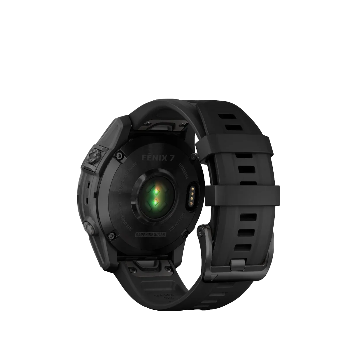 Garmin Fenix 7 Sapphire Solar smartwatch, black titanium case with black band, certified refurbished