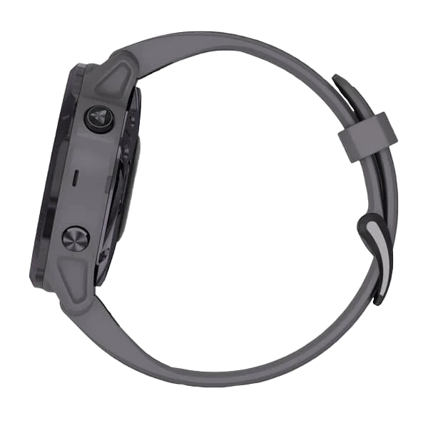 Garmin Fenix 6S Pro Solar smartwatch with Amethyst Steel case and Shale Gray band