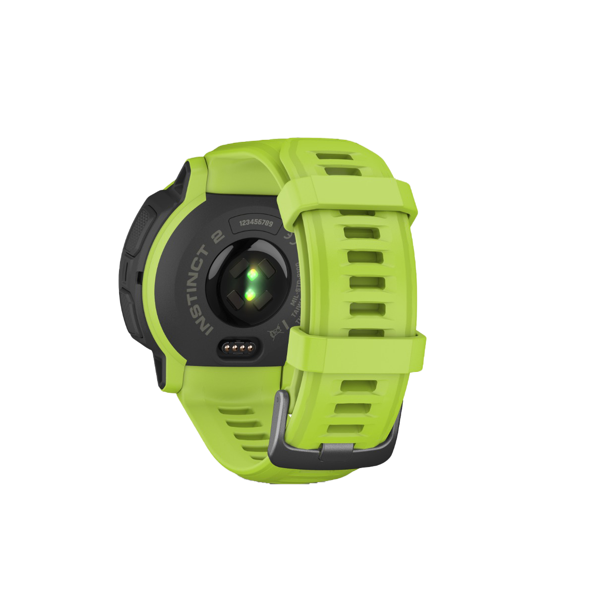 Garmin Instinct 2 smartwatch in Electric Lime with lime-green silicone band