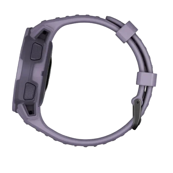 Garmin Instinct Solar smartwatch, orchid color, rugged GPS, certified refurbished
