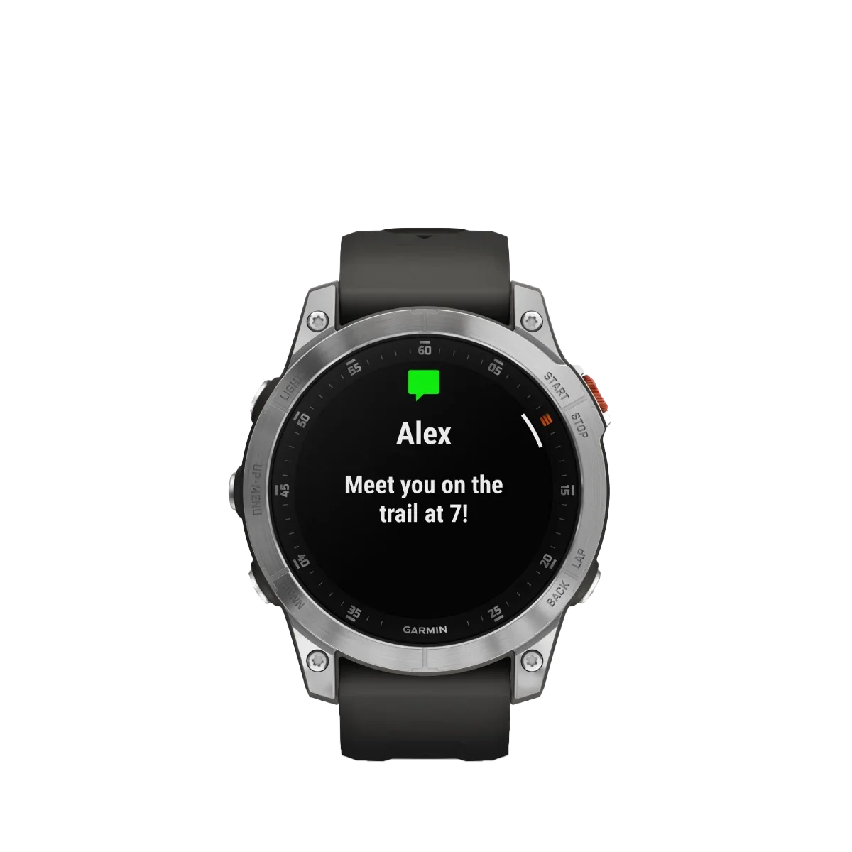 Garmin Epix Gen 2 smartwatch, slate steel case with black band, refurbished with maps