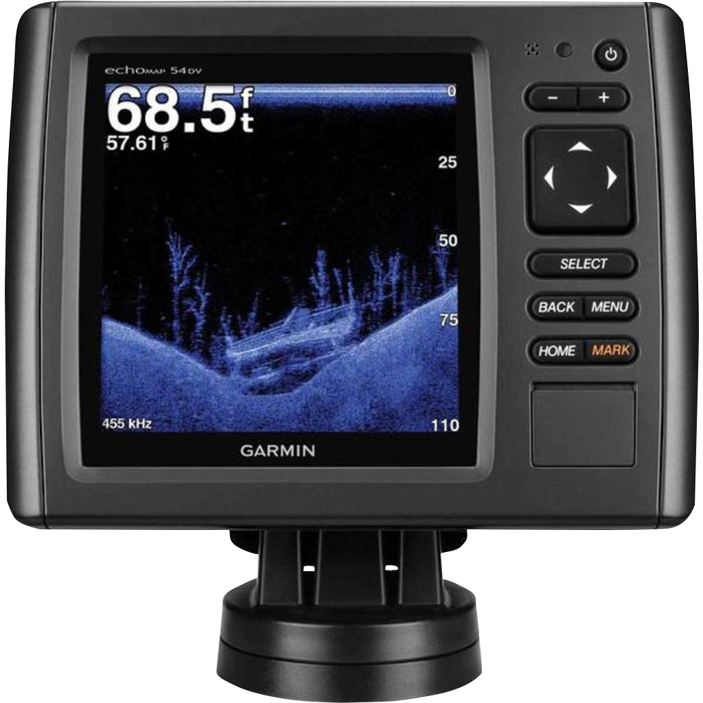 Garmin ECHOMAP 54DV marine chartplotter, certified refurbished, dark gray housing
