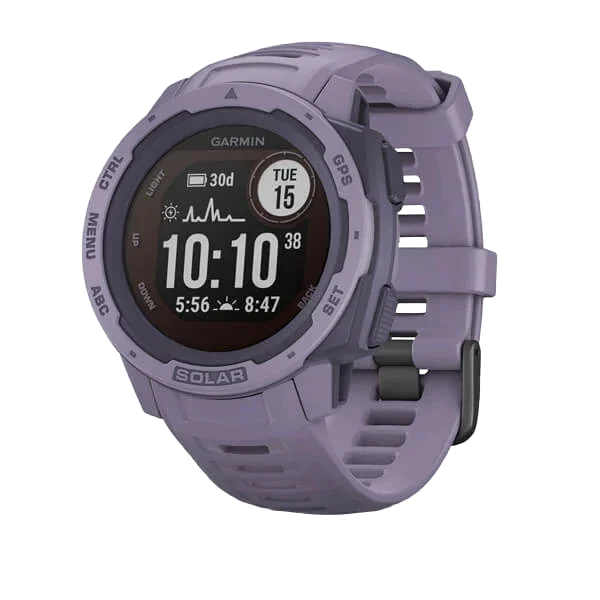 Garmin Instinct Solar Orchid rugged GPS smartwatch, certified refurbished
