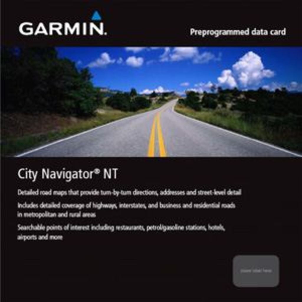 Garmin City Navigator NT microSD card for Australia & NZ, preprogrammed data card