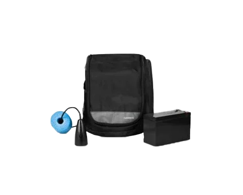 Garmin ECHOMAP UHD 73cv Ice Fishing Bundle (3-item) with GT10HN-IF Transducer, black carrying bag