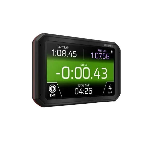 Garmin Catalyst Driving Performance Optimizer, refurbished GPS device with black body and green LCD display