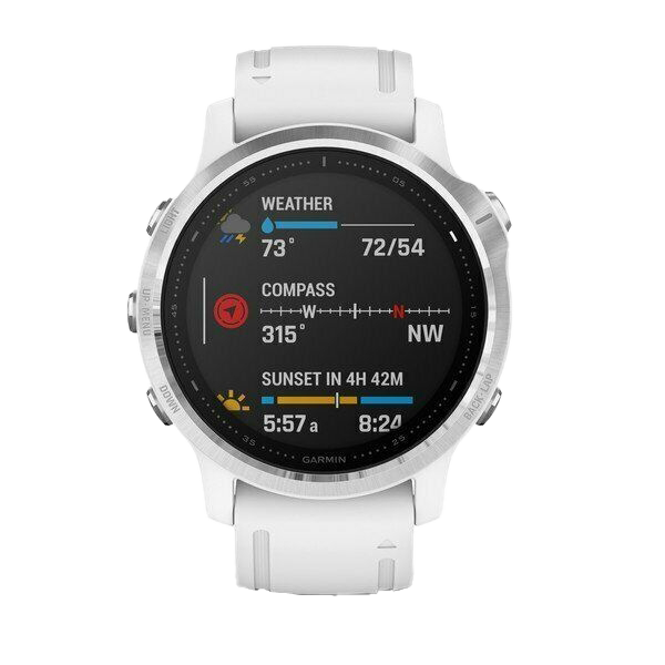 Garmin fenix 6S GPS smartwatch, white band, refurbished