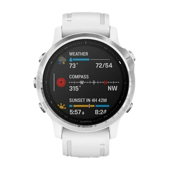 Garmin fenix 6S GPS smartwatch, white band, refurbished