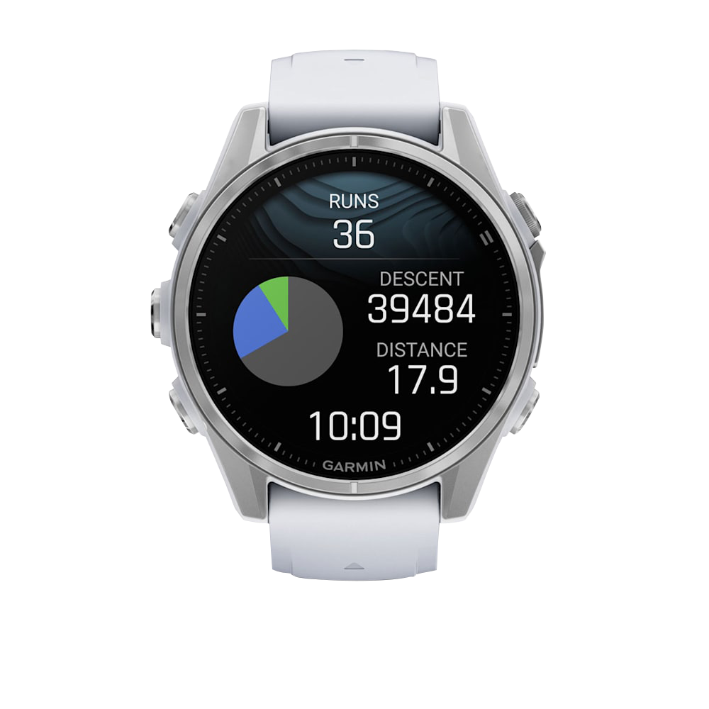 Garmin Fenix 8, AMOLED 43mm, Silver with Whitestone Silicone Band (010-02903-00) by Garmin