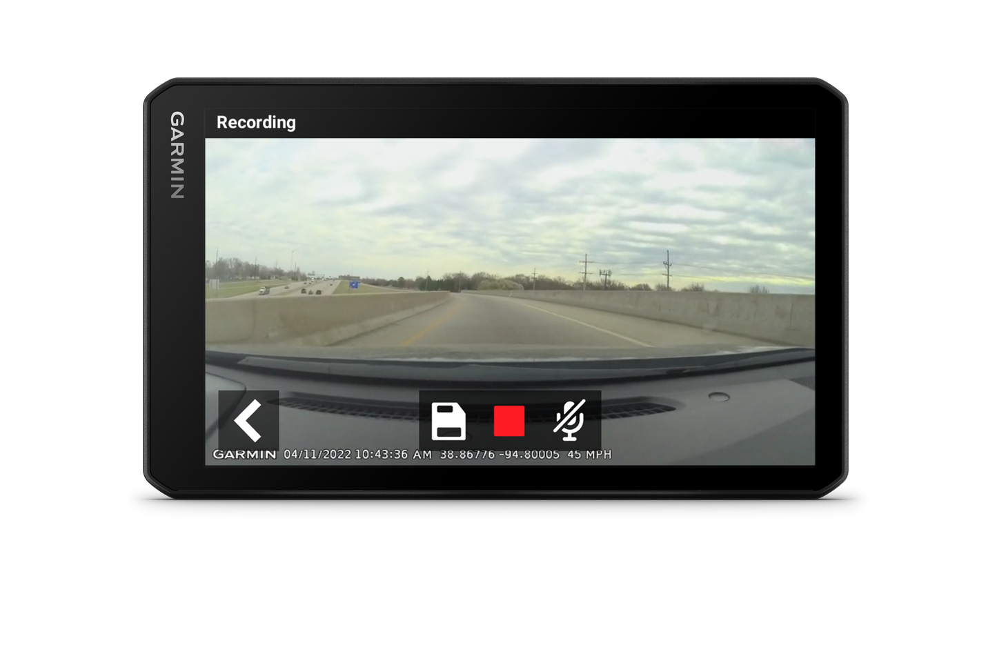 Garmin RV Cam 795 GPS navigator with 7-inch display and built-in dash cam, certified refurbished