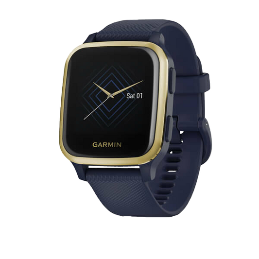 Garmin Venu Sq Music, GPS Smartwatch Navy with Light Gold Bezel (010-02426-02) by Garmin