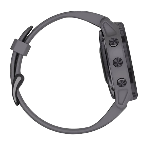 Garmin Fenix 6S Pro Solar smartwatch with amethyst steel case and shale gray band
