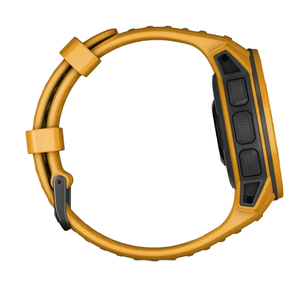 Garmin Instinct Solar Sunburst rugged GPS smartwatch, certified refurbished.