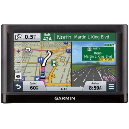 Garmin Nuvi 55LM automotive GPS navigator, certified refurbished, in-car navigation system.