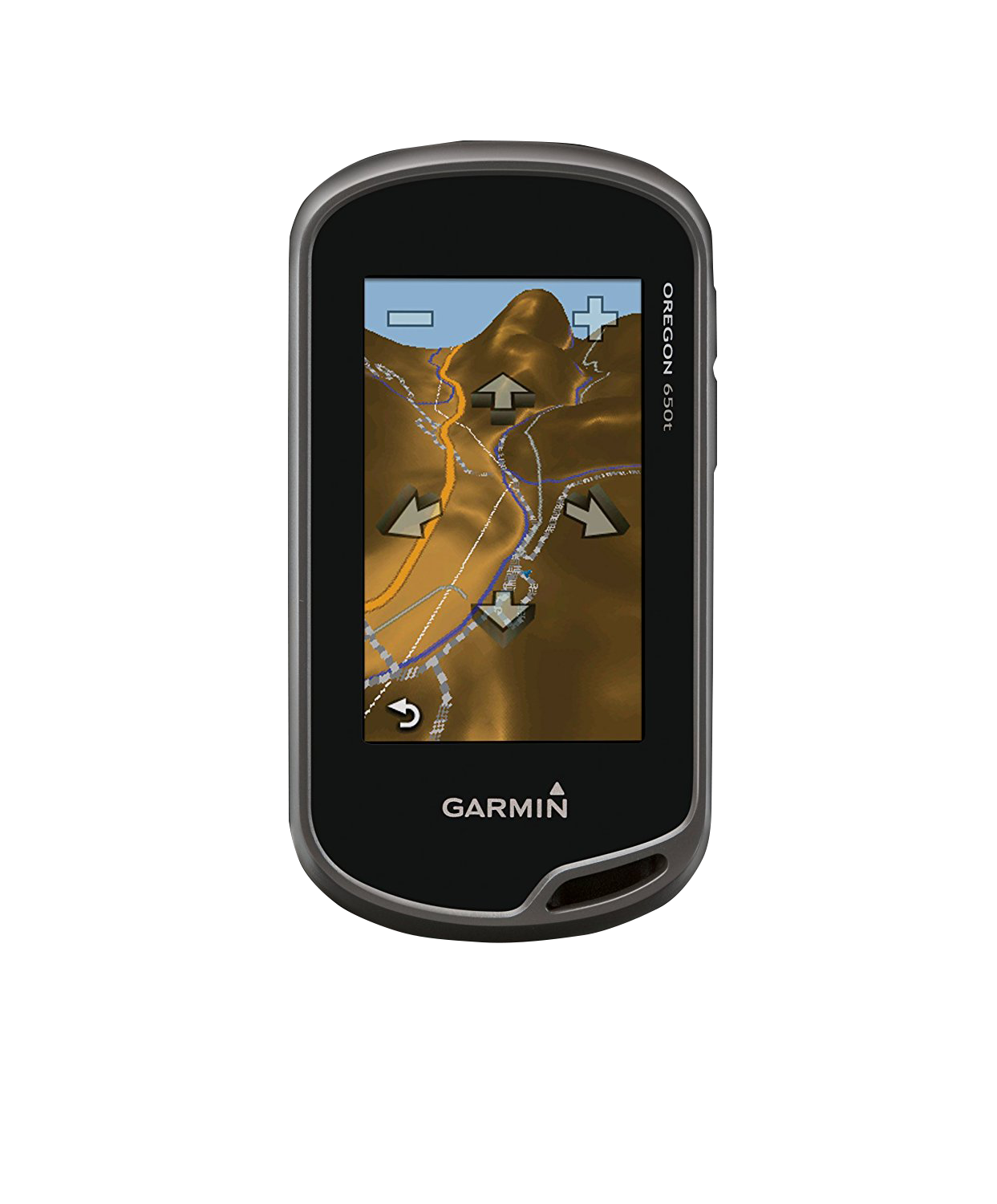 Garmin Oregon 650t handheld GPS with touchscreen and TOPO maps, refurbished