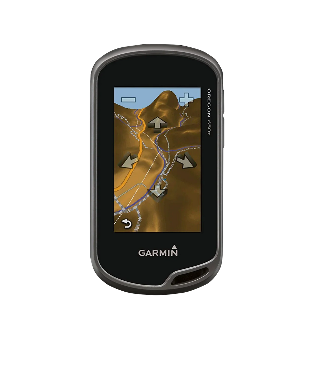 Garmin Oregon 650t handheld GPS with touchscreen and TOPO maps, refurbished