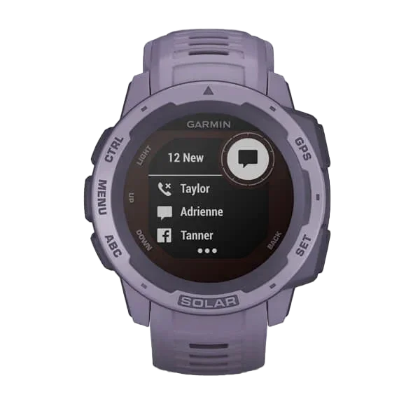 Garmin Instinct Solar Orchid rugged GPS smartwatch, certified refurbished