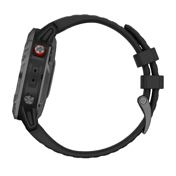 Garmin Fenix 6 Pro Solar smart watch, slate gray case with black band
