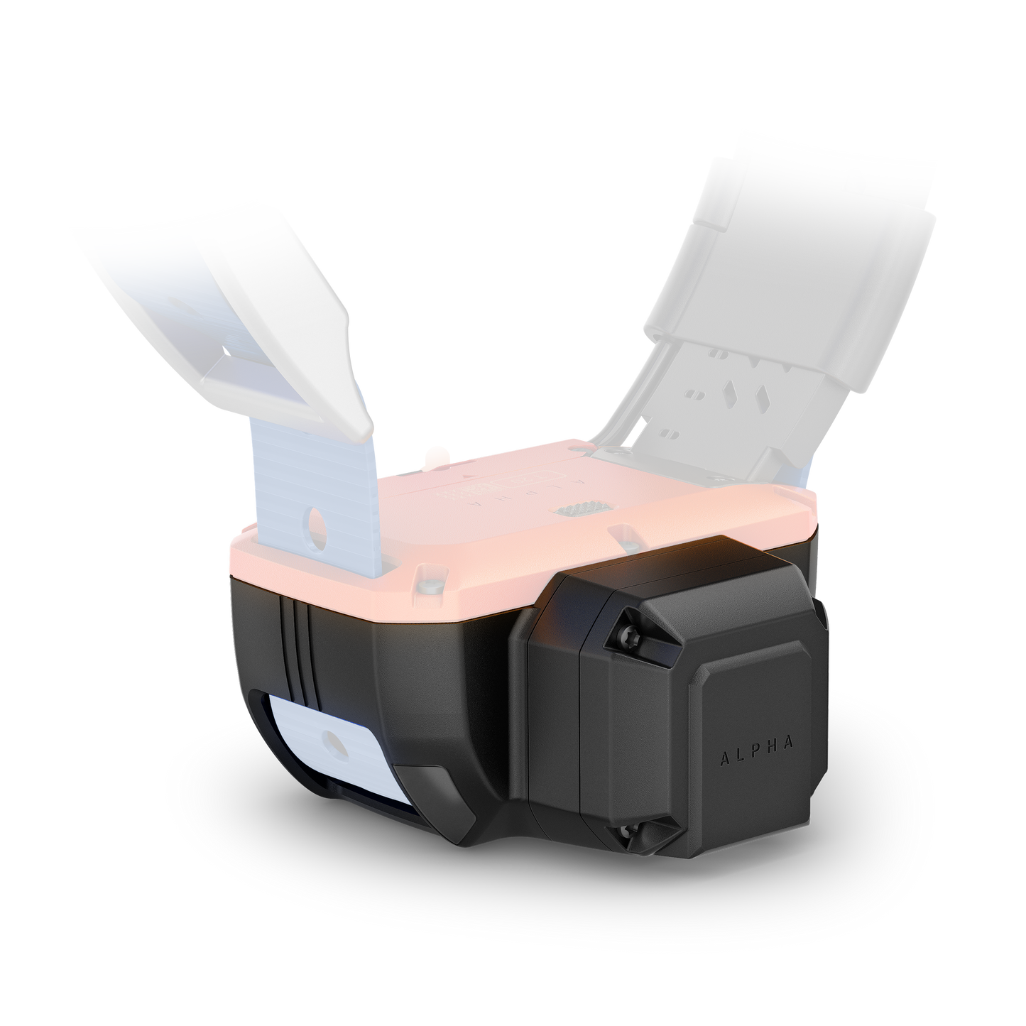 Garmin Beeper Battery Pack for Alpha handheld dog tracking system, pink top with black housing