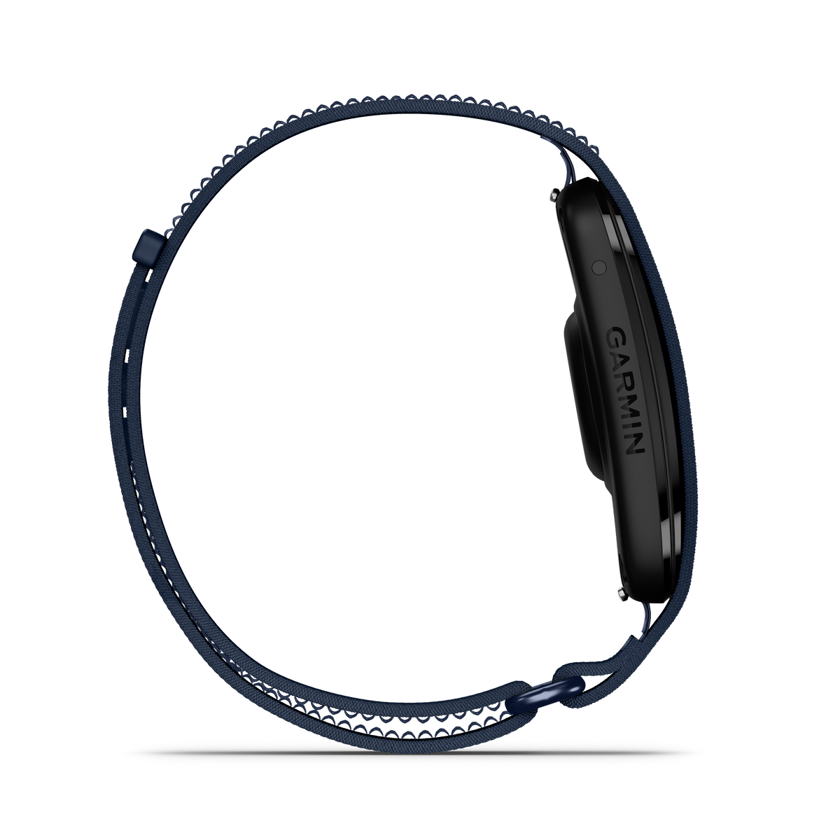 Garmin CIRQA Smart Band Captain Blue strap for Venu/ Garmin activity monitors; navy blue fabric with scalloped edge.