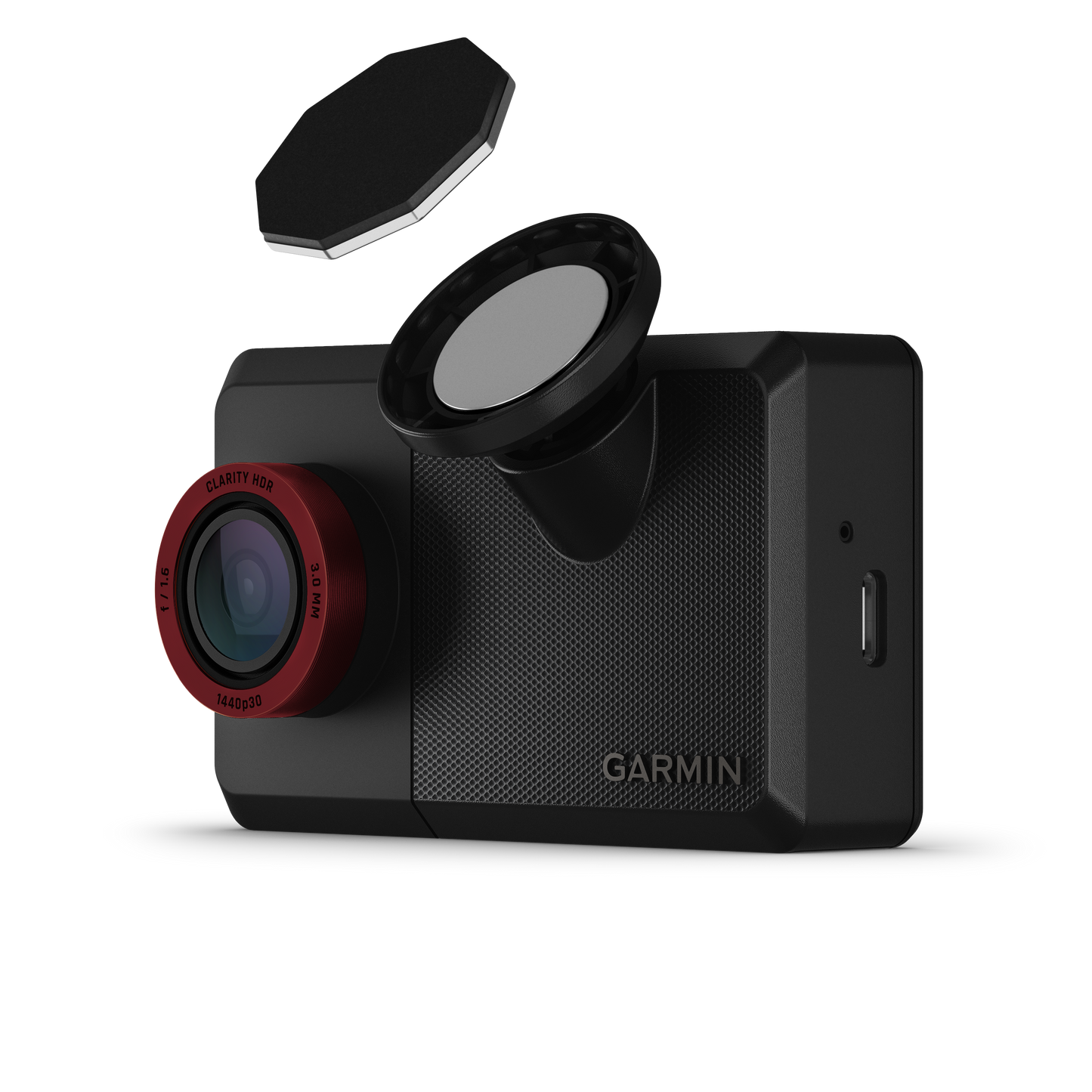 Garmin Catalyst driving performance optimizer with 3-inch touchscreen, black housing, and red-ring camera lens