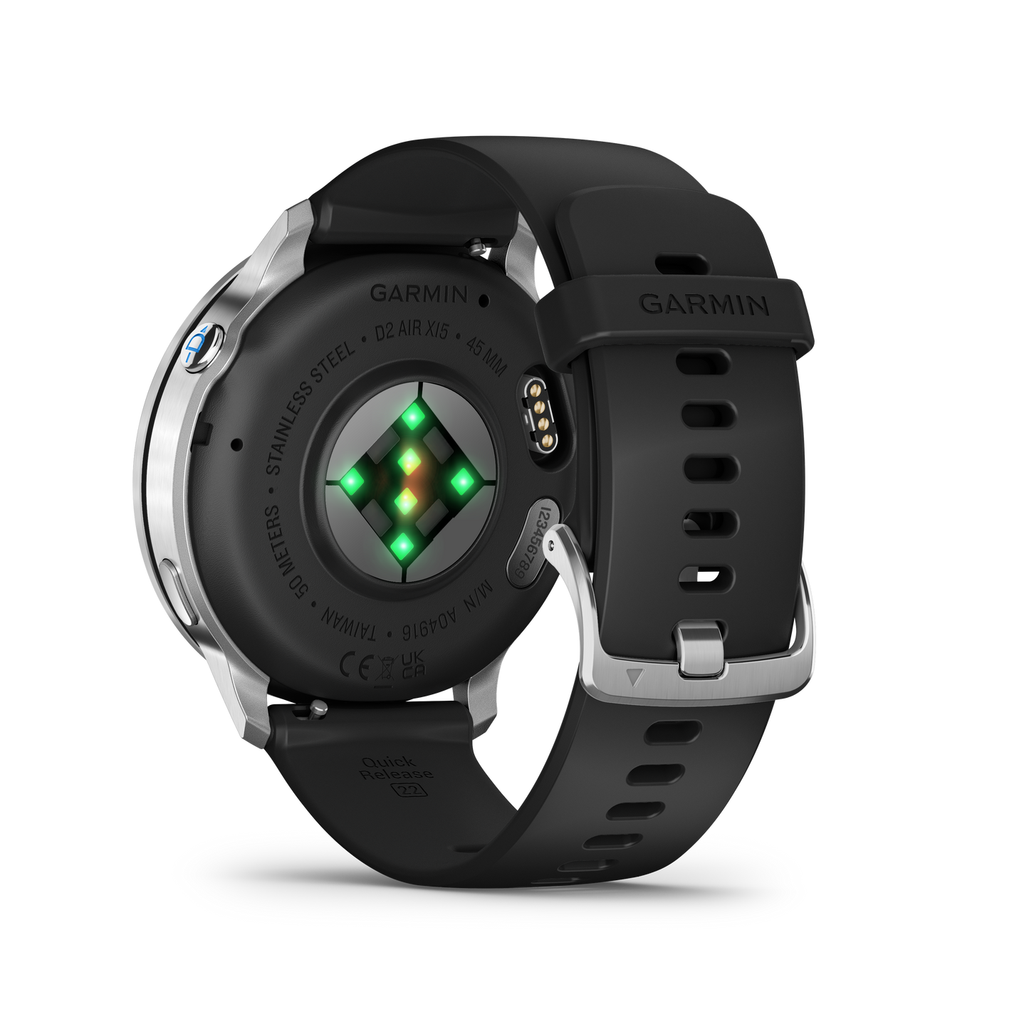 Garmin D2 Air X15, Silver with Black Silicone Band (010-03014-50)