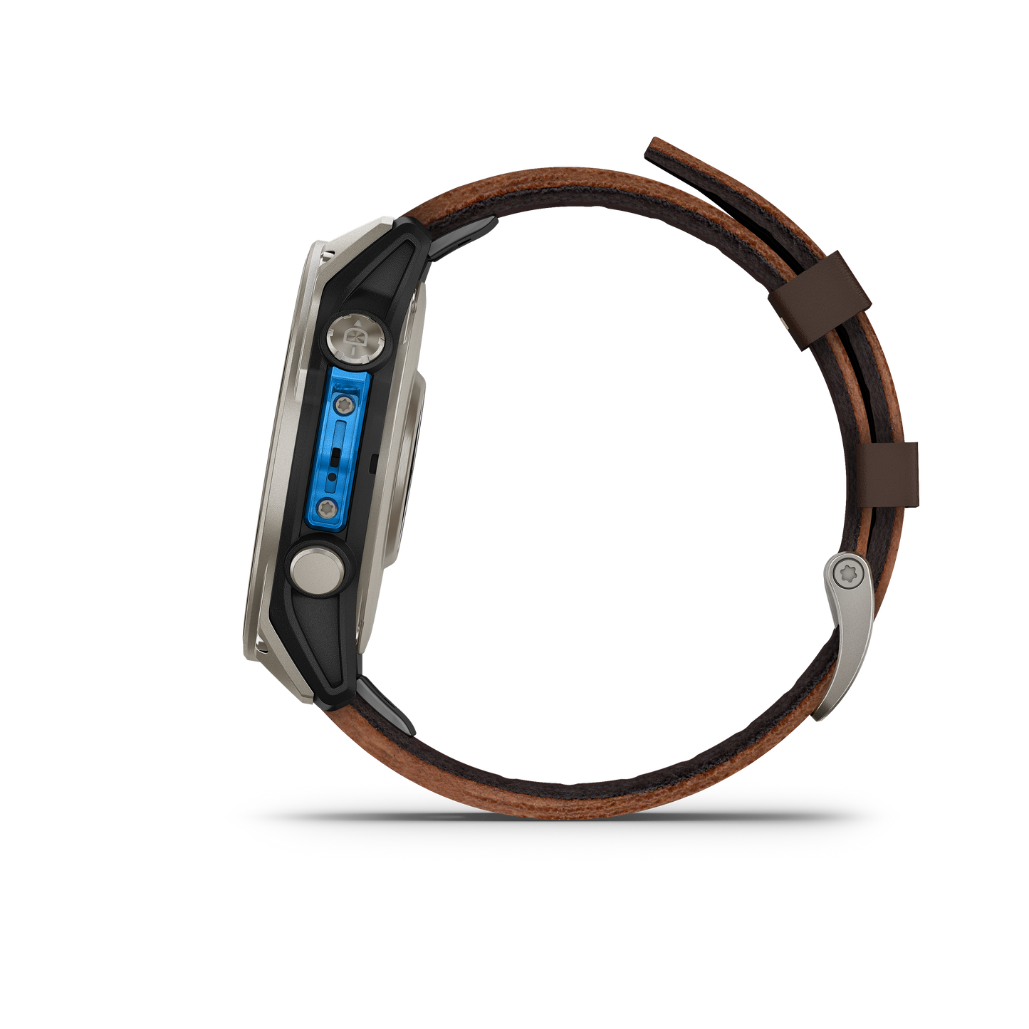 Garmin D2 Mach 2 smart watch, 47 mm titanium case with Oxford brown leather band